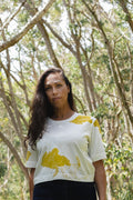 Koki'o/Hau hele 'ula | Wide Hem Tee - white