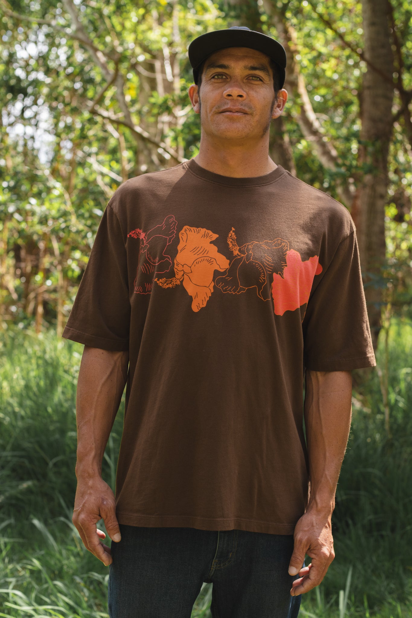 Koki'o/Hau hele 'ula | Oversized Tee - brown