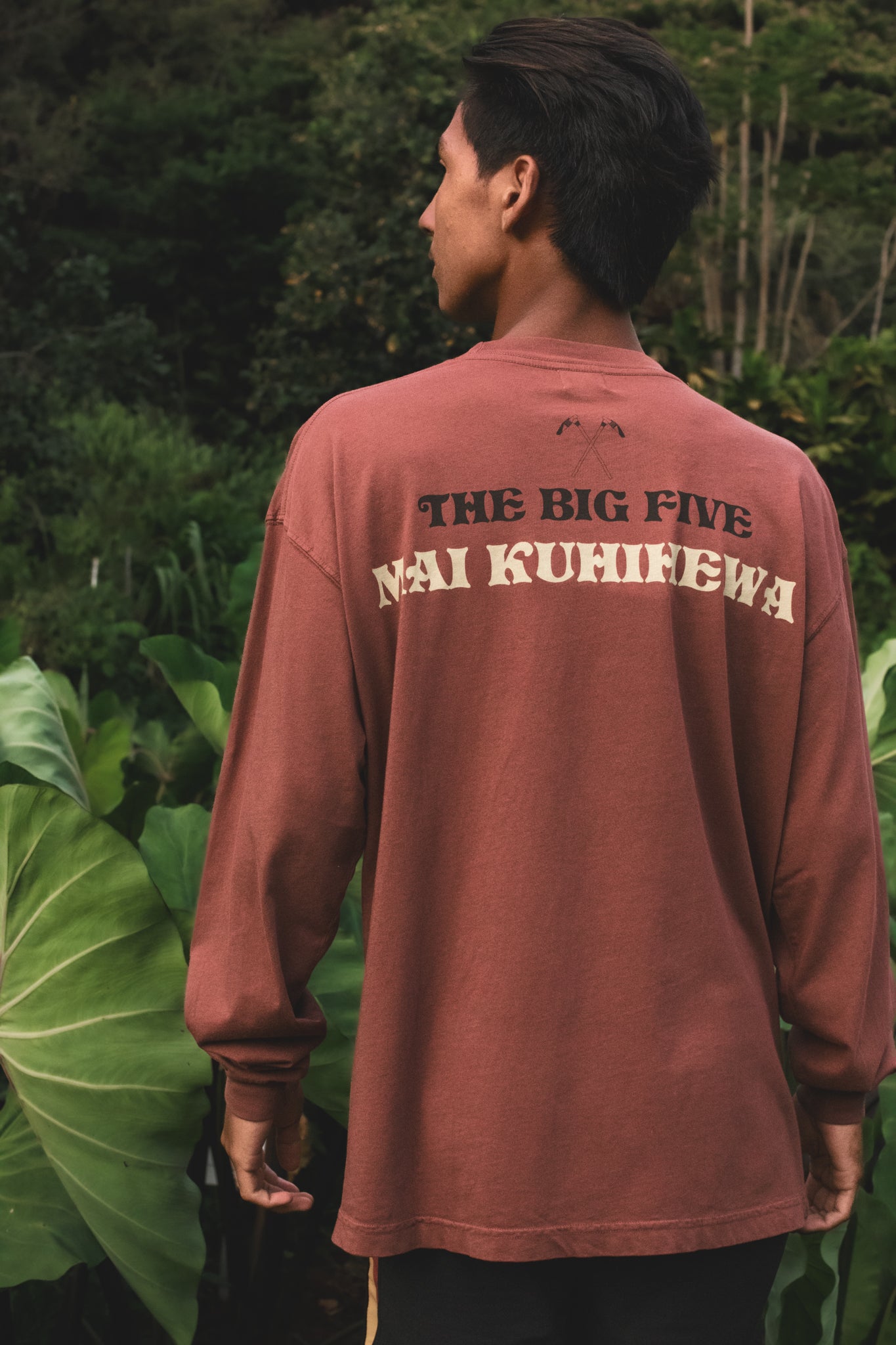 Nā Kamehameha (The Big 5) | Kāne Longsleeve tee - chocolate
