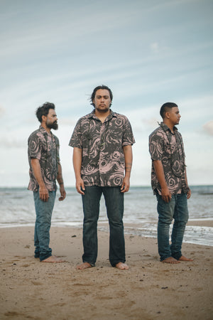 Ka 'Ohana Au Moana | Kahikikū Aloha Shirt - gray