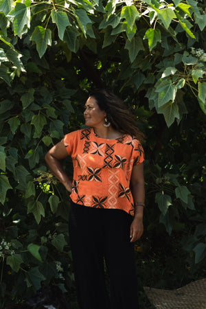 Moana Motifs | Boxy Top - orange