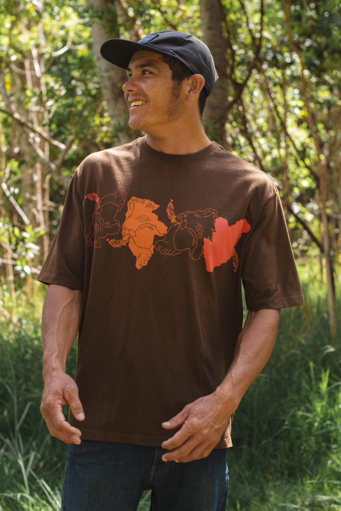 Koki'o/Hau hele 'ula | Oversized Tee - brown