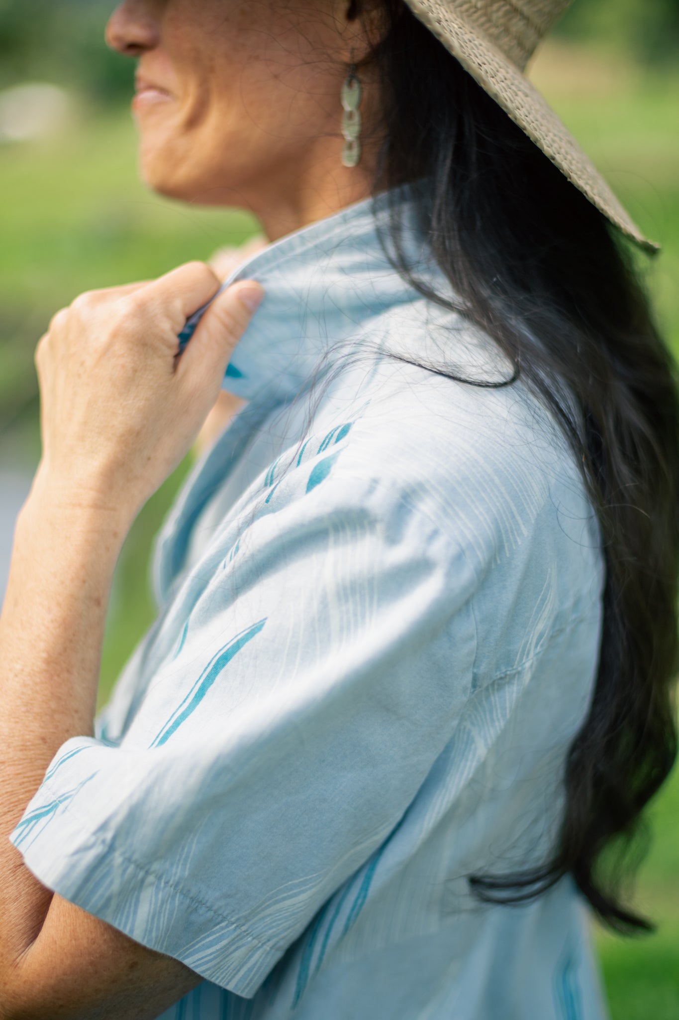 Nā Kahawai o Waipi'o | Unisex Patchwork Shirt - chambray