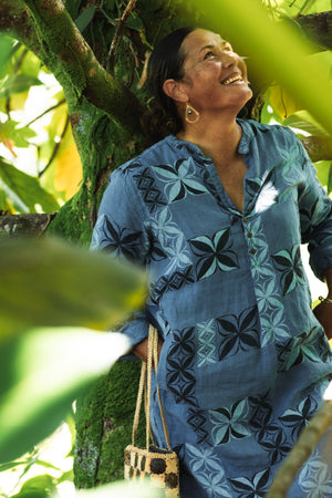 Moana Motifs | Midlength 'Ahukai Loloa - blue
