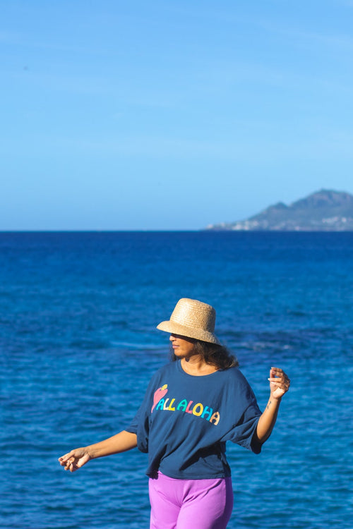 All Aloha | Oversized wahine tee - navy