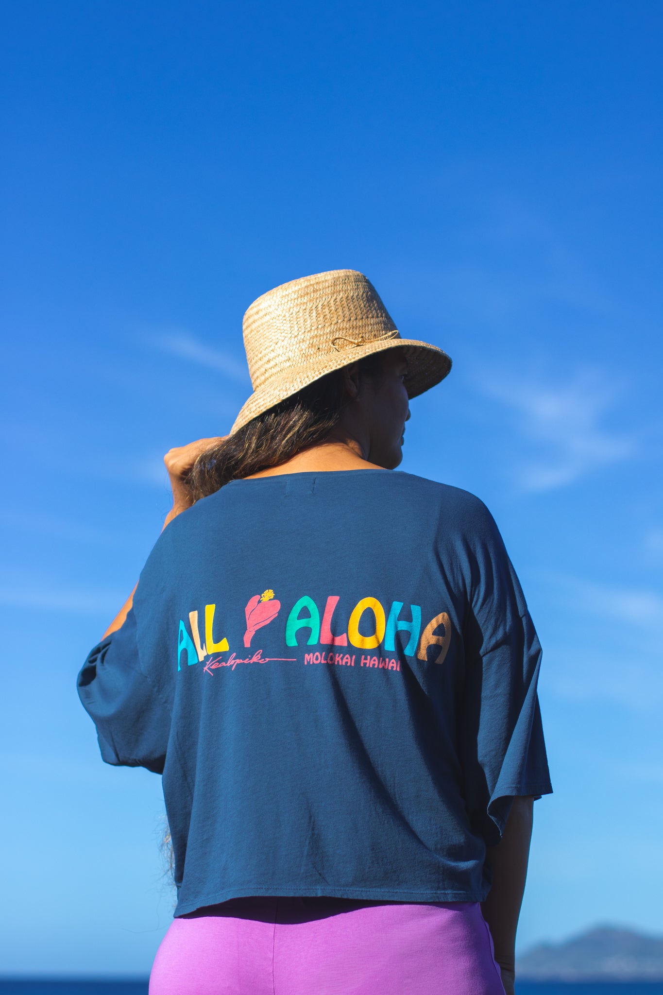 All Aloha | Oversized wahine tee - navy