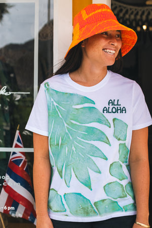 All Aloha | Wahine Basic Tee - 'Ulu Woodblock