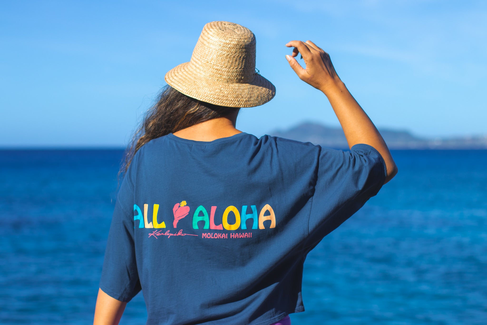 All Aloha | Oversized wahine tee - navy