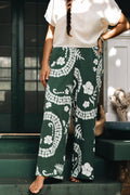 He Aloha no Tahiti | Wide leg Pants - dark green