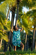He Aloha no Tahiti | Button-down Tunic - teal