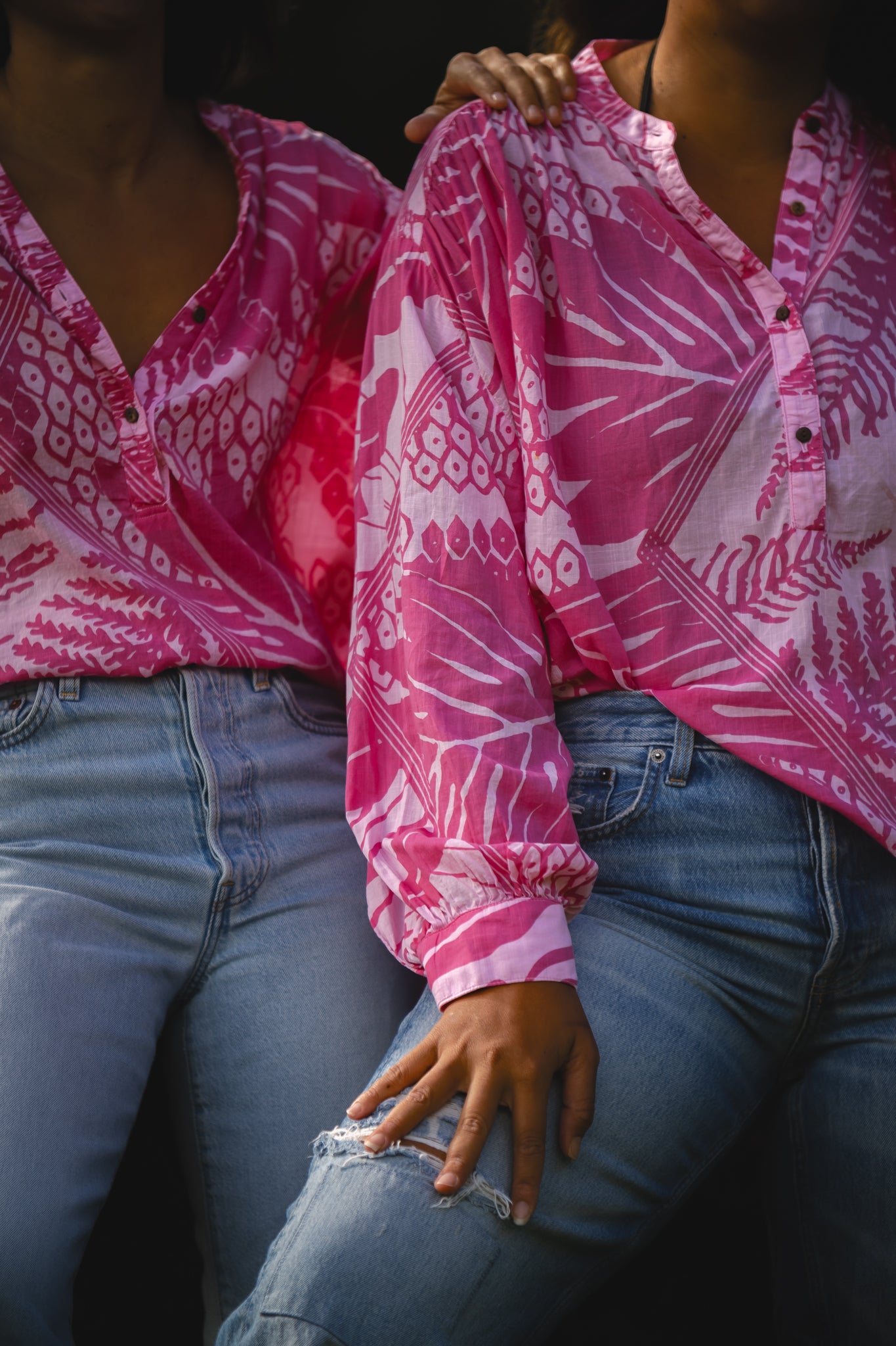 Hālanalana | One-size French Top - light pink