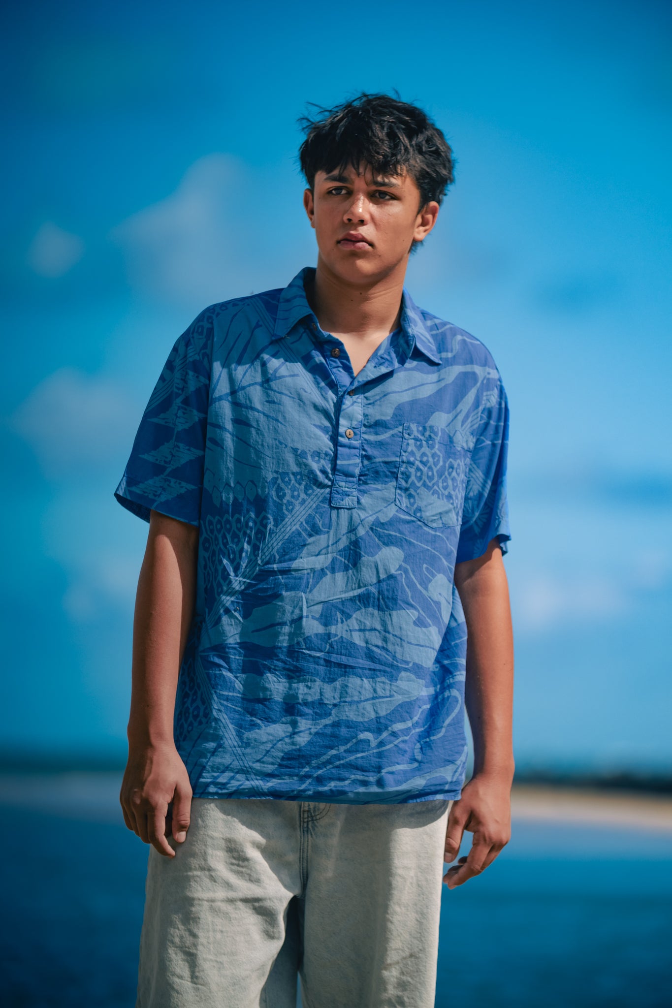 Hālanalana | Kāne Pullover - periwinkle