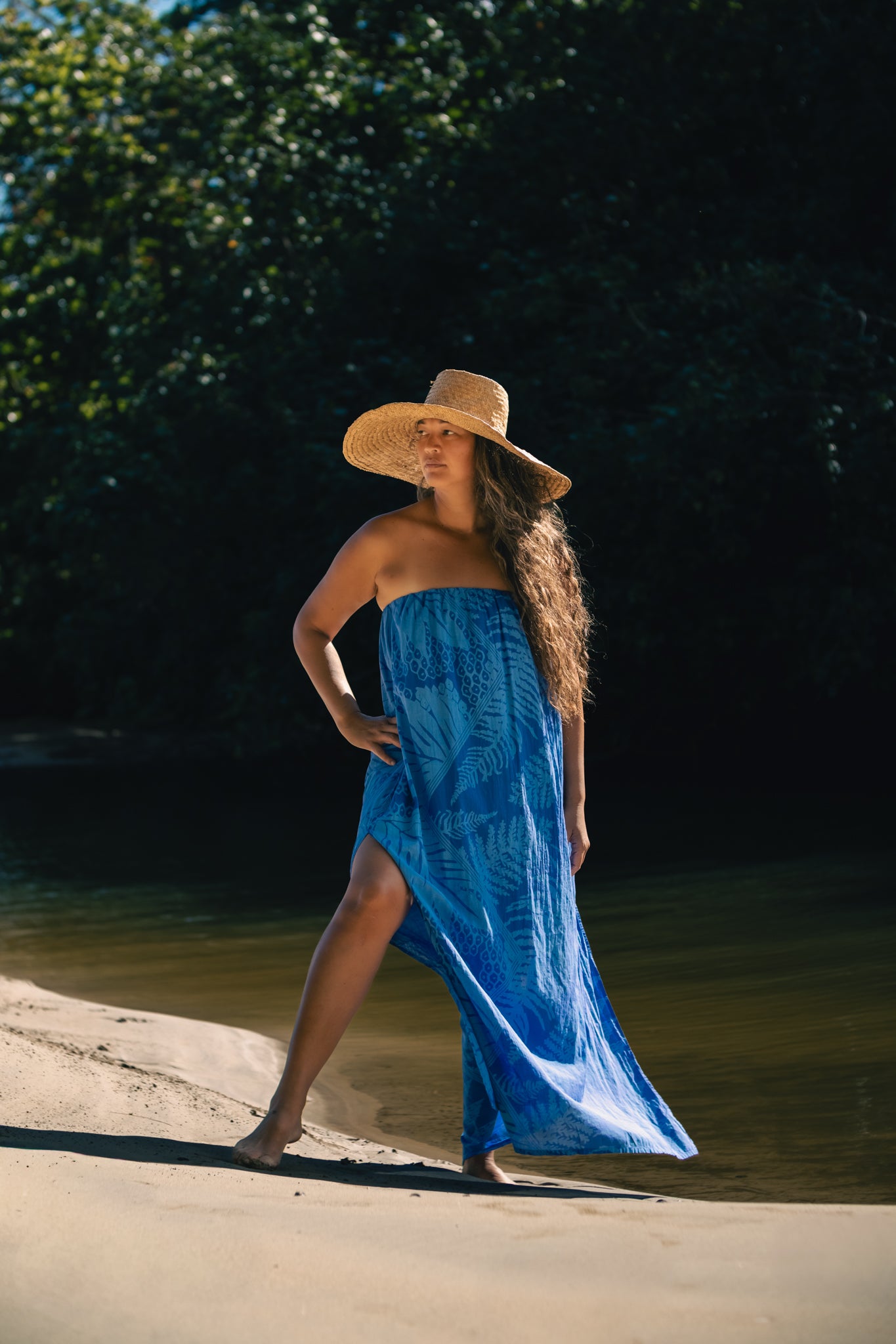 Hālanalana | Strapless Maxi Dress - periwinkle