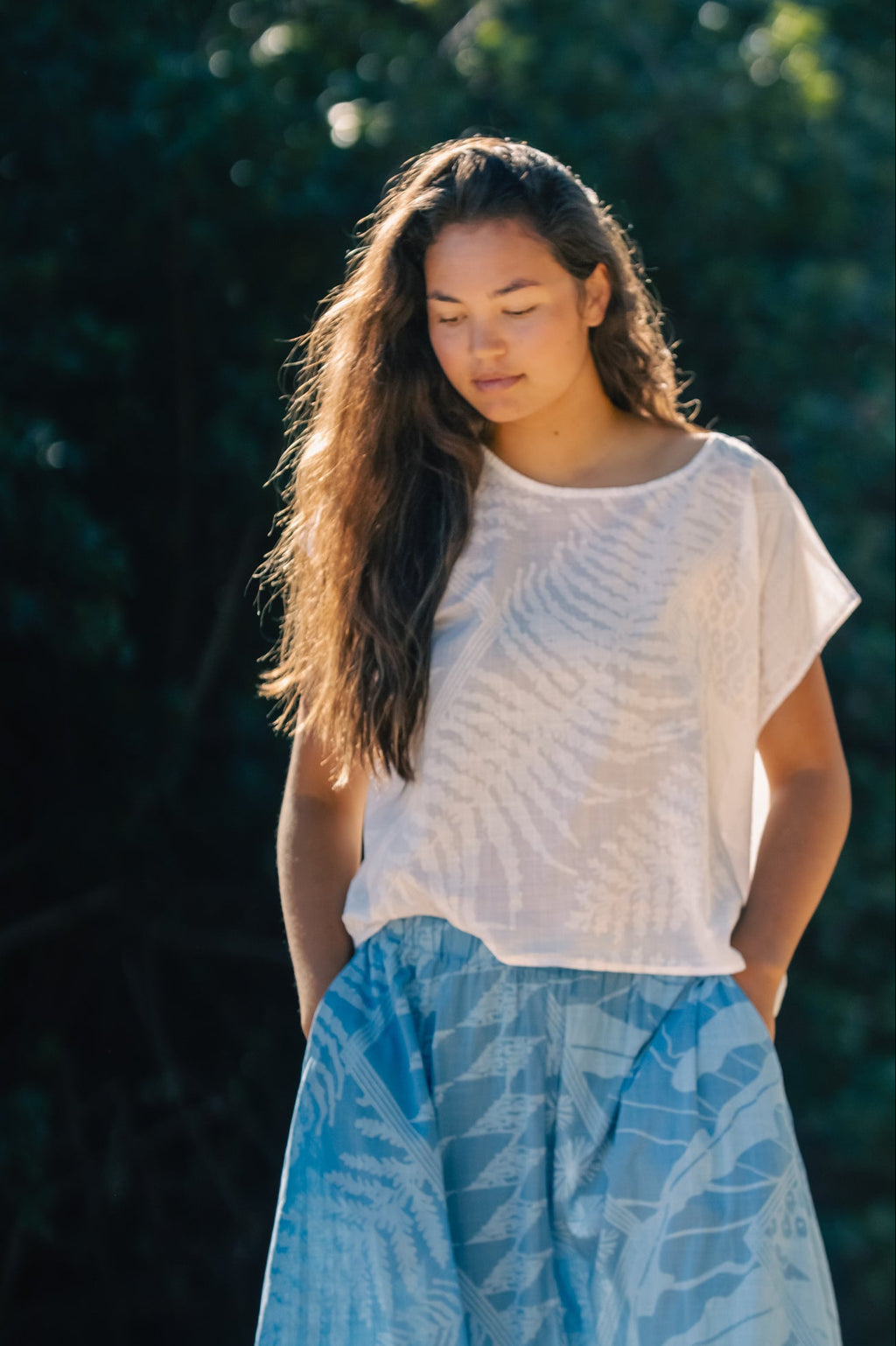 Hālanalana | Boxy Top - white