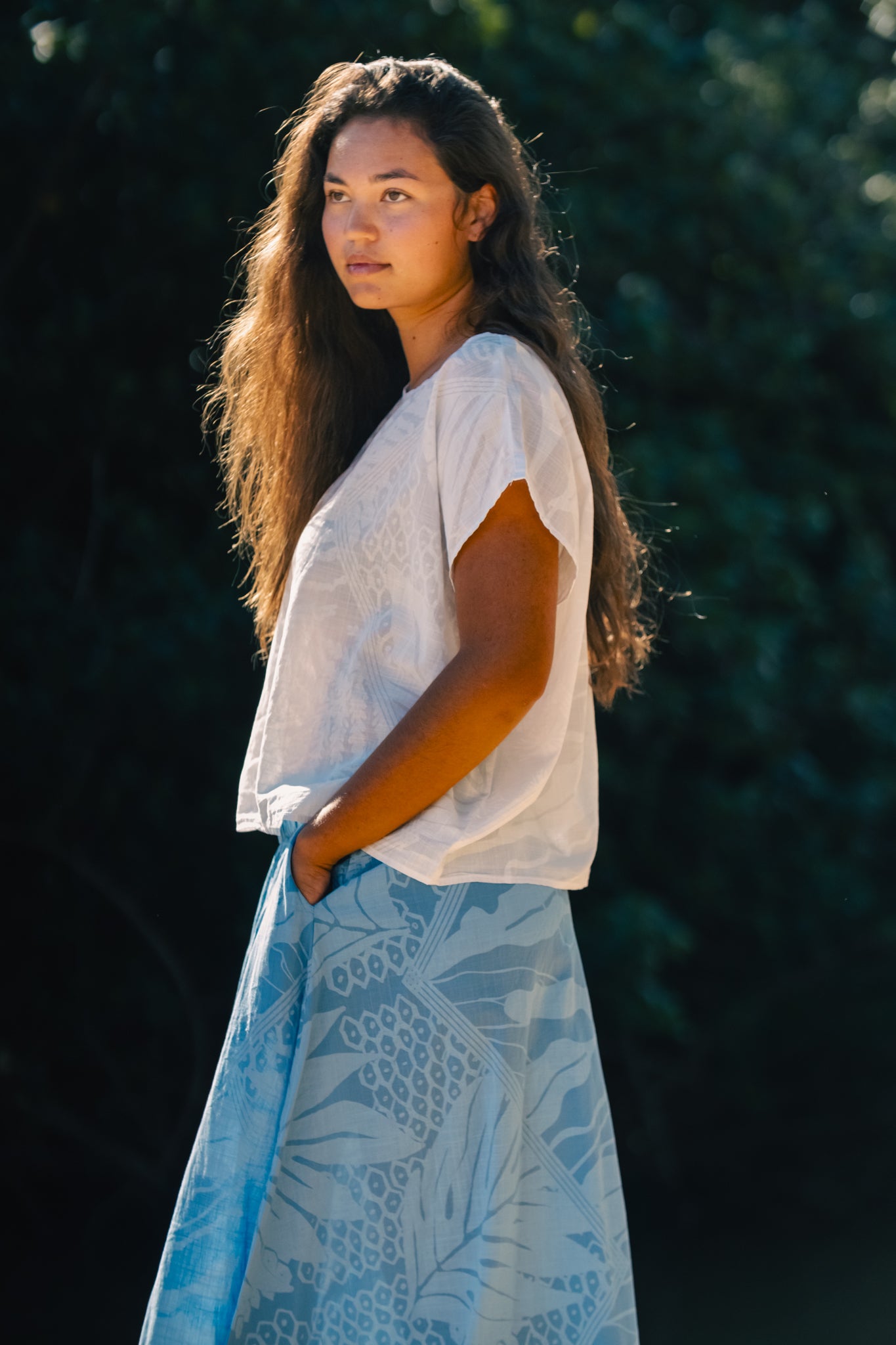 Hālanalana | Boxy Top - white