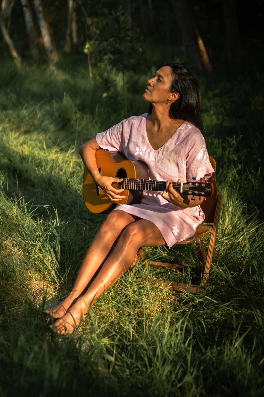 ʻIliahi | Linen Walea Beach Dress - pink