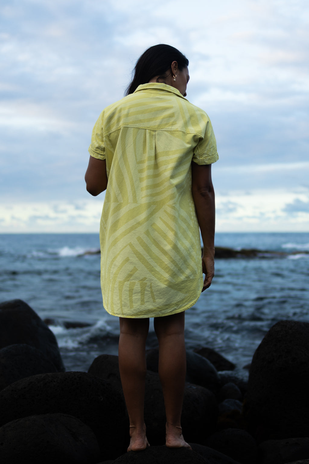 Kīkākapu | Collared Dress - yellow