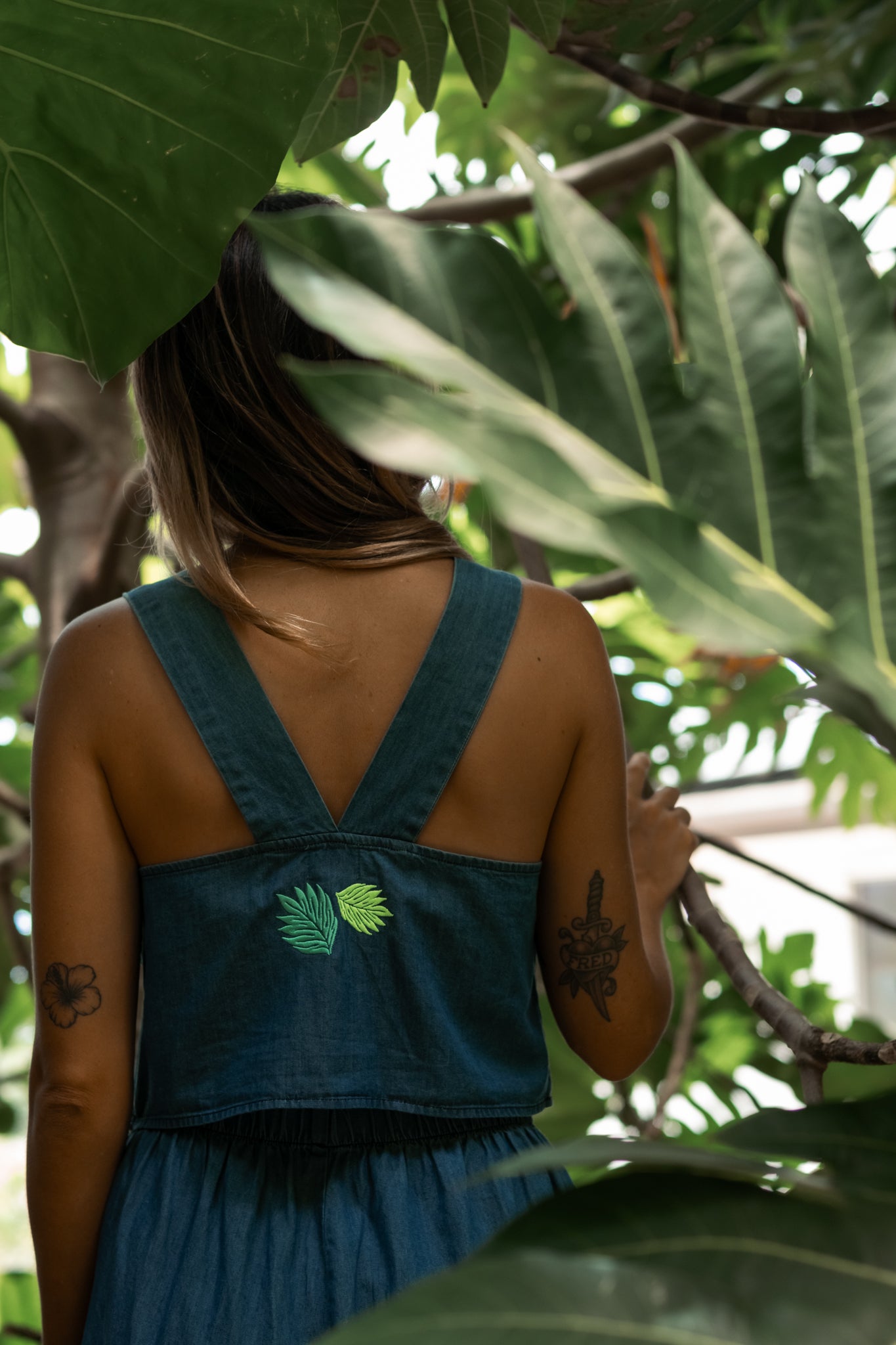 Lau ʻUlu | Boxy Cropped Tank - denim