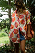 Lau ʻUlu | Button-down Cover-Up - white