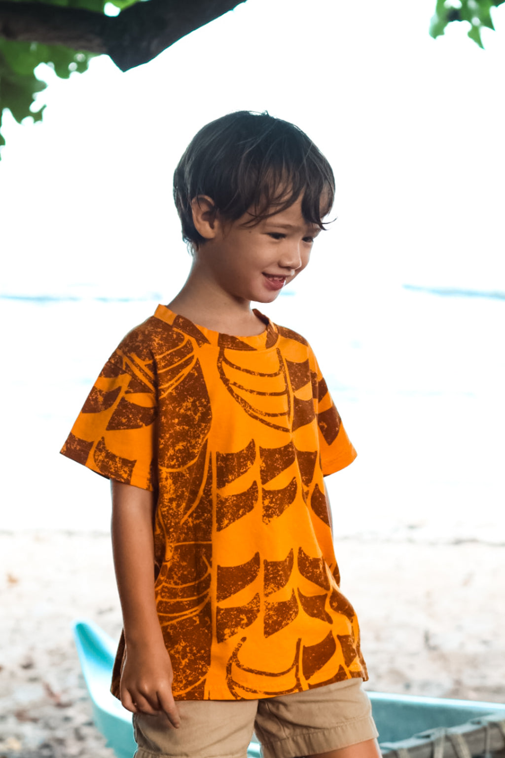 He Waʻa He Moku | Keiki Tee - orange