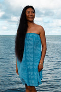 He Waʻa He Moku | Strapless Dress - blue