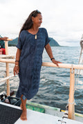 He Waʻa He Moku | Maxi Dress - charcoal