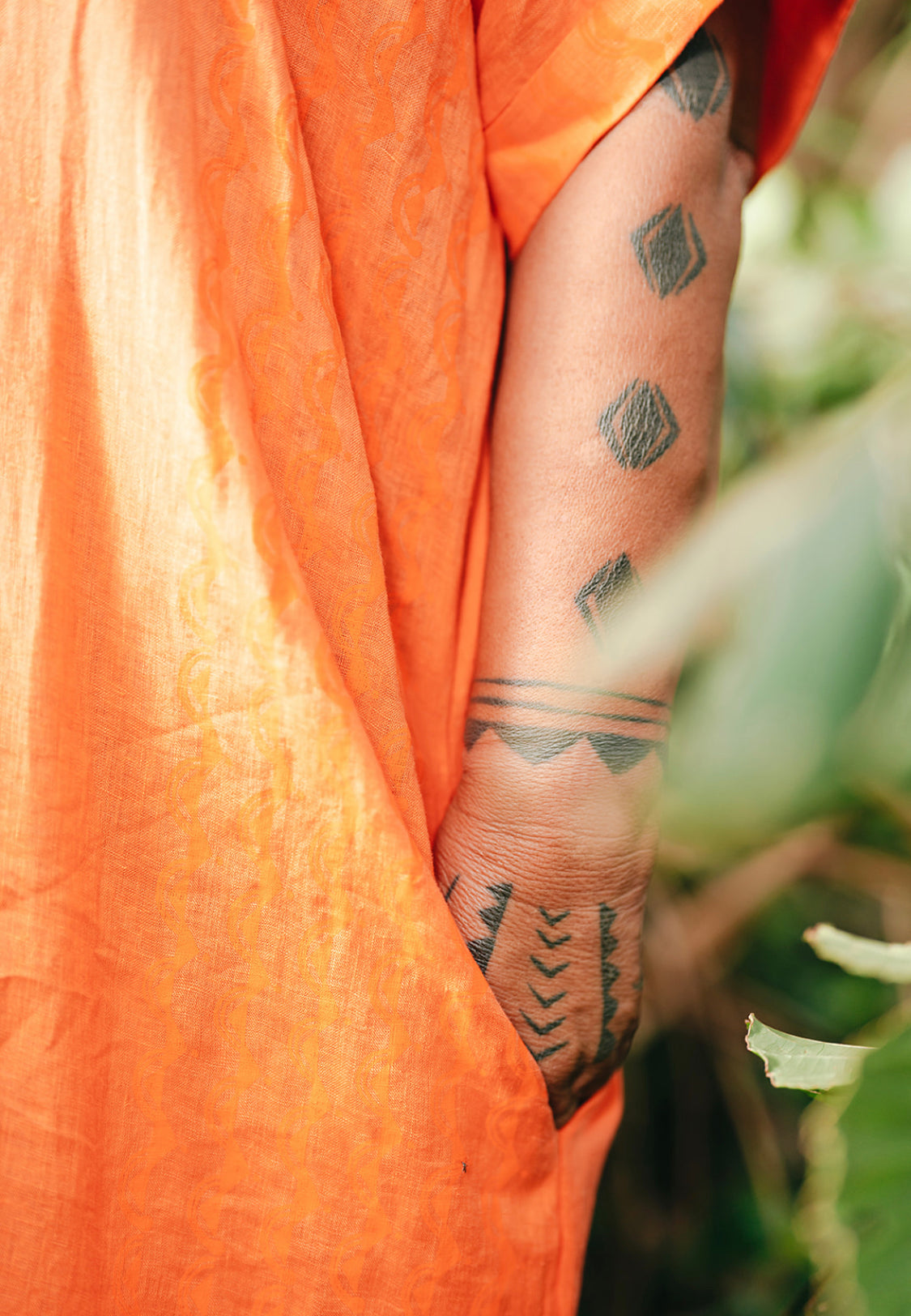 Haumea I. - Nā Mo'opuna | Linen Maxi Dress - orange - *ASF*